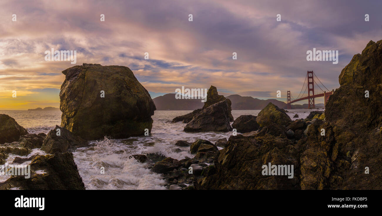Marshall's Beach, Golden Gate Bridge di San Francisco Foto Stock