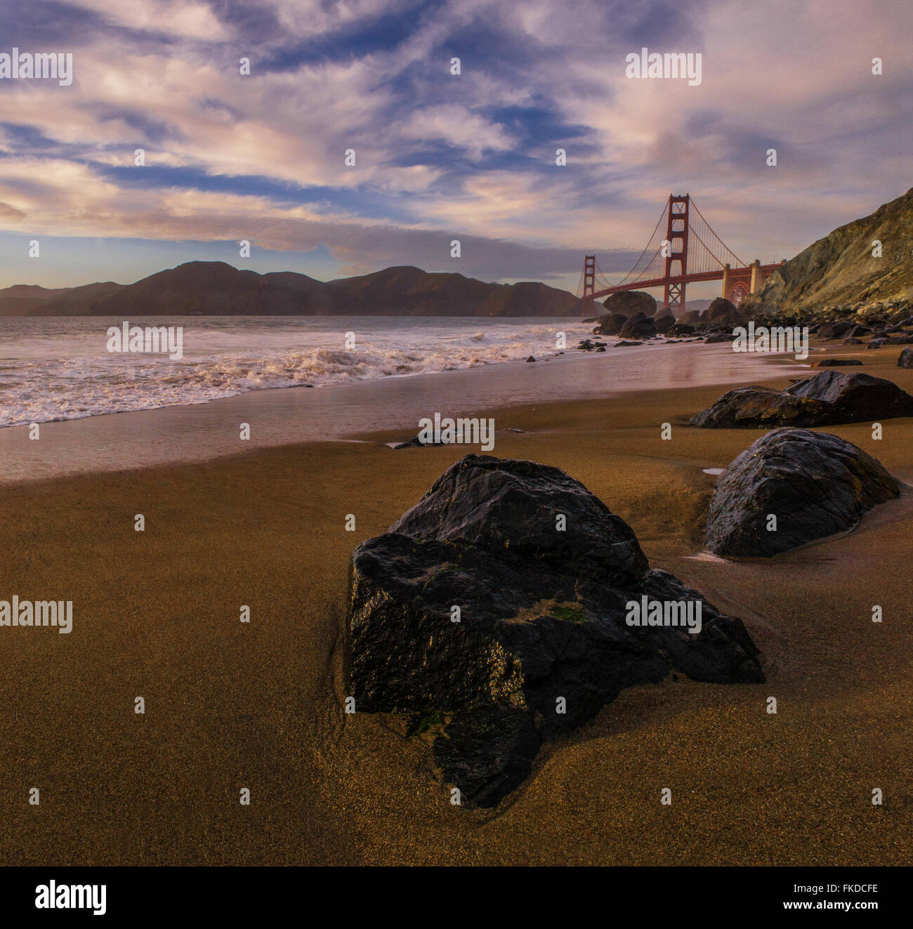 Marshall's Beach, Golden Gate Bridge Foto Stock