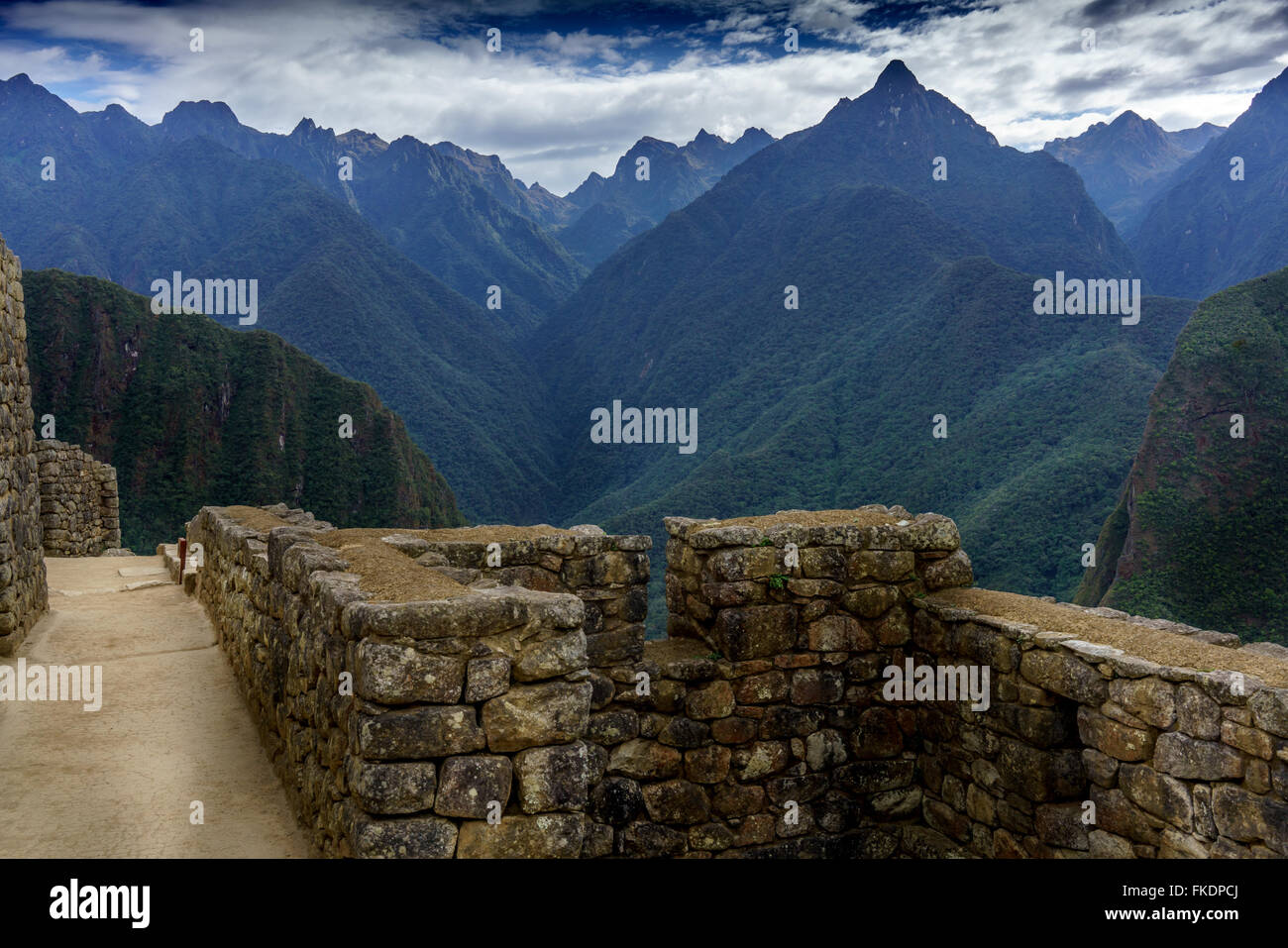 Vista delle montagne, Machu Picchu Cusco, Regione, Provincia di Urubamba, Machupicchu distretto, Perù Foto Stock