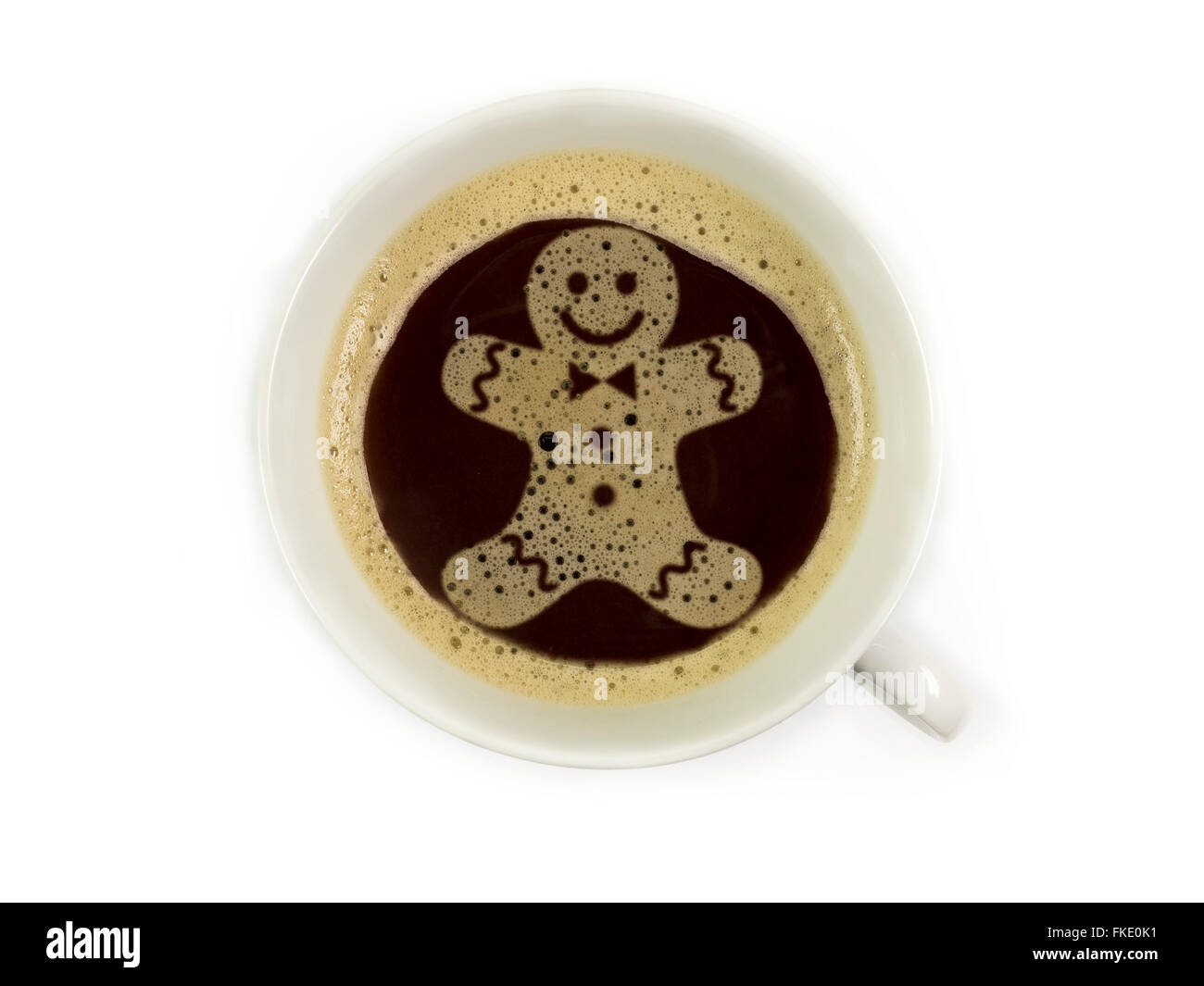 Gingerbread Man nella tazza da caffè Foto Stock