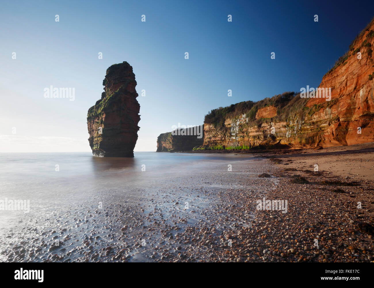 Ladram Bay. Jurassic Coast Sito Patrimonio Mondiale. Devon. Regno Unito. Foto Stock
