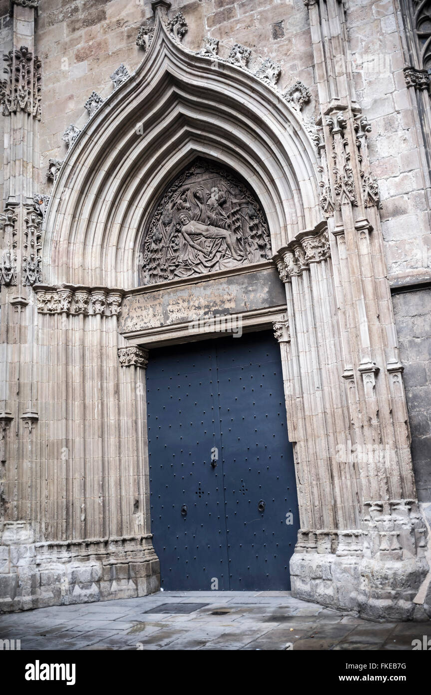 Portal de la Pietat de la Catedral de Barcelona. Foto Stock