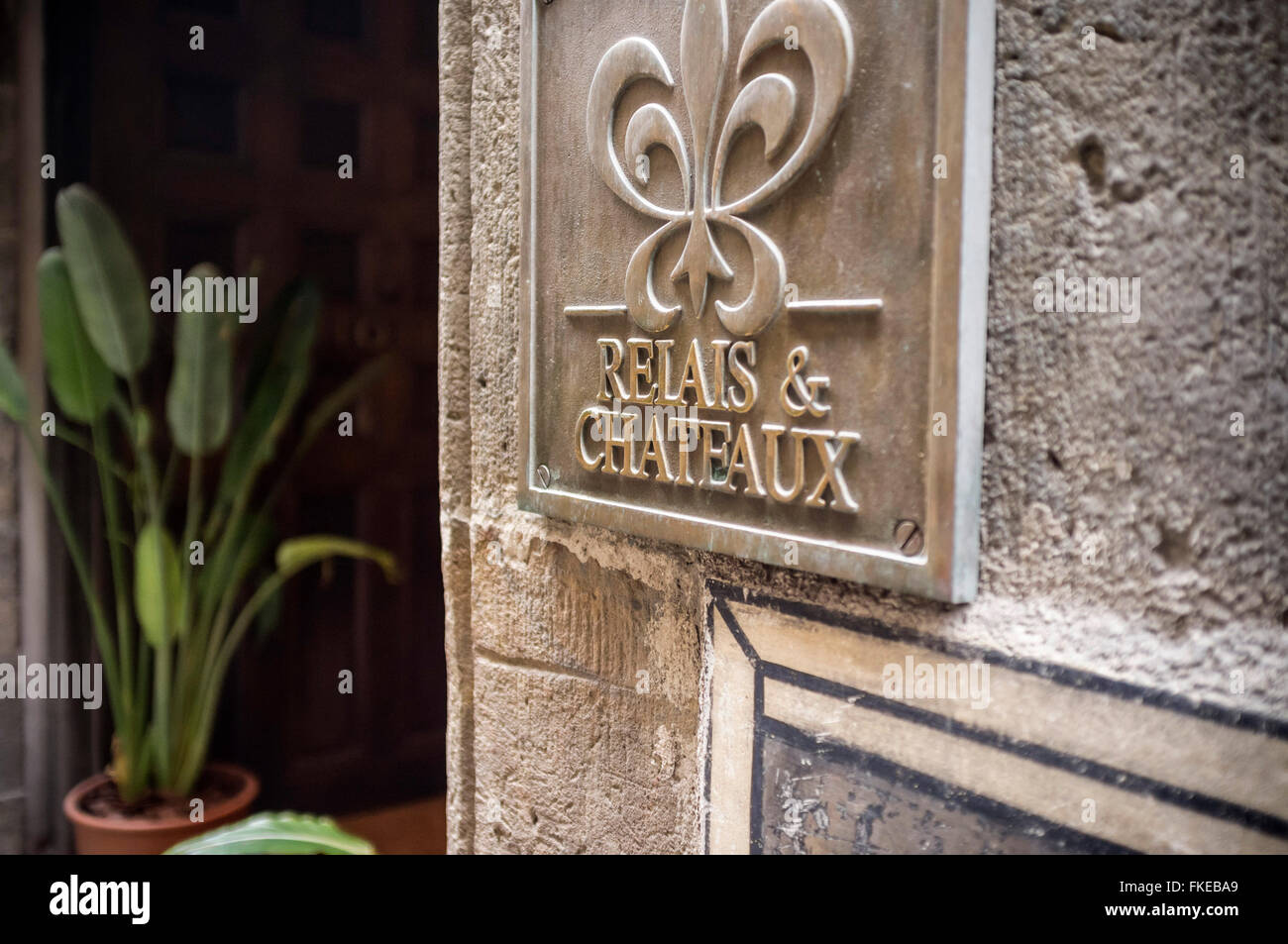 Logo de Relais & Châteaux Hotel Neri, Ciutat Vella, Barcelona. Foto Stock
