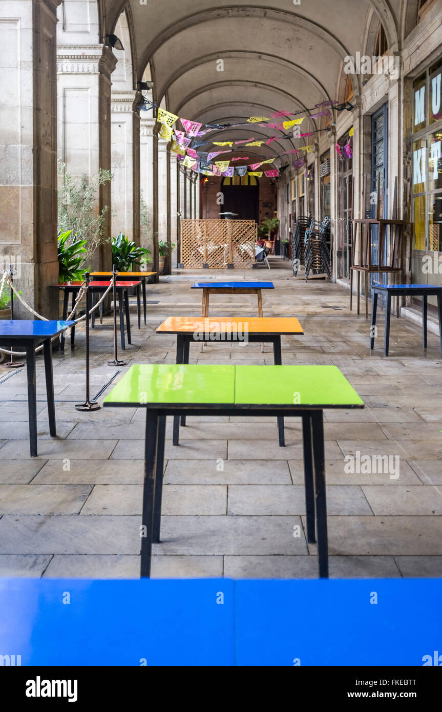 Plaza Real, Ciutat Vella, Barcelona. Foto Stock