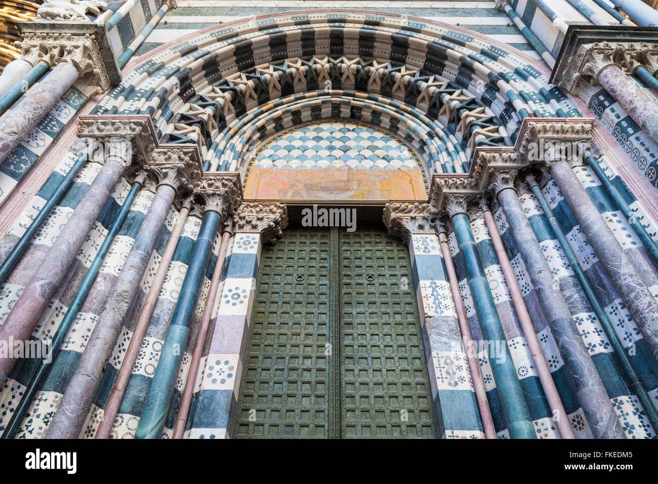 Facciata Cattedrale di San Lorenzo Genova,Liguria,l'Italia, Foto Stock