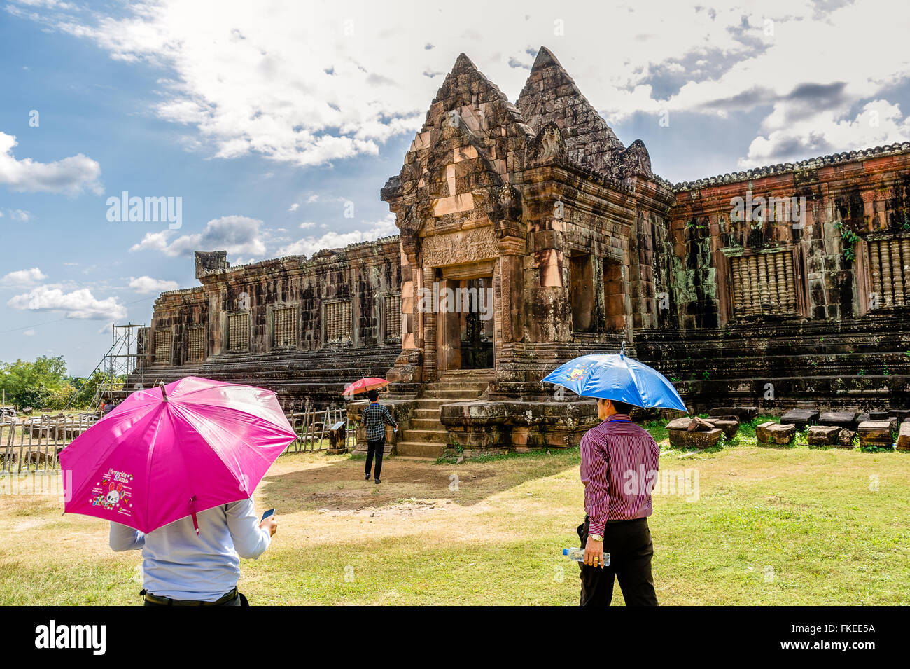 Asia sud-est Asia. laos. provincia di champassak. i turisti a Vat Phou tempio. Foto Stock