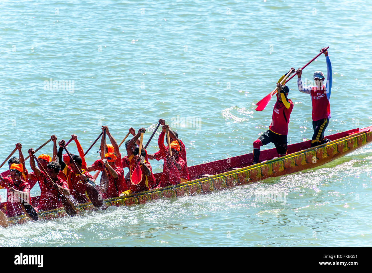 Asia. Il sud-est asiatico. Laos. Provincia di Champassak. 4000 isole. Don Khong. Boat Race festival. Foto Stock