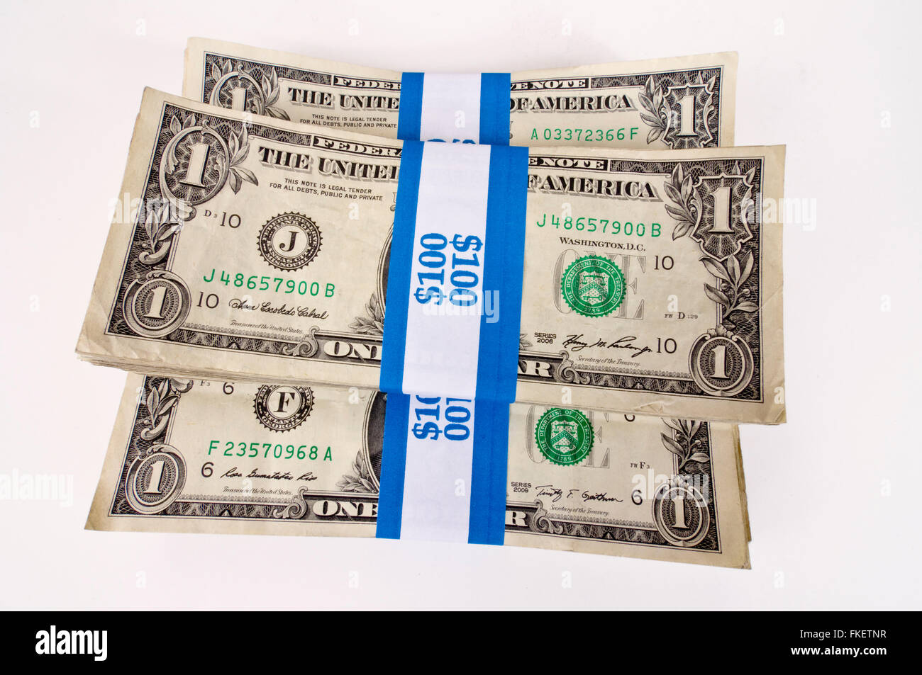 Centinaia di dollari in uno le fatture del dollaro Foto Stock