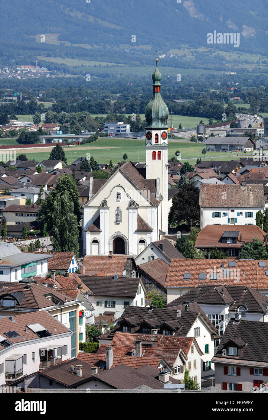 Chiesa di Mels, cantone di San Gallo, Svizzera Foto Stock