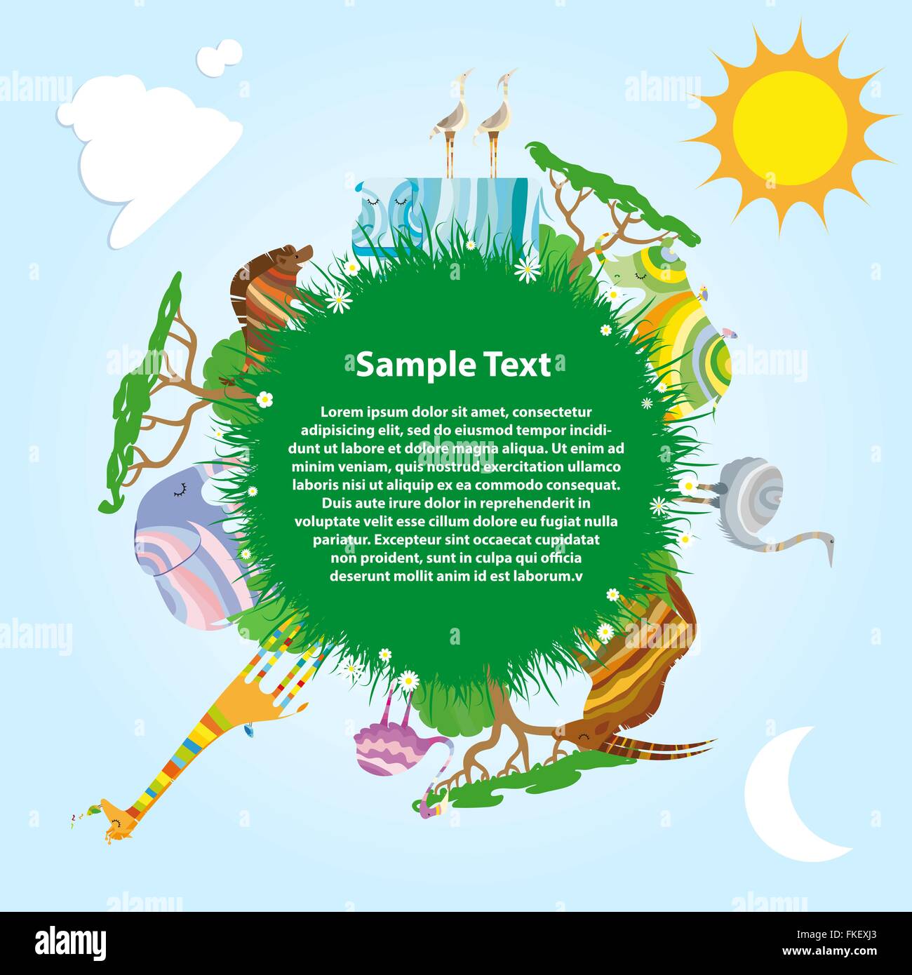 Animali africani in tutto il mondo Illustrazione Vettoriale