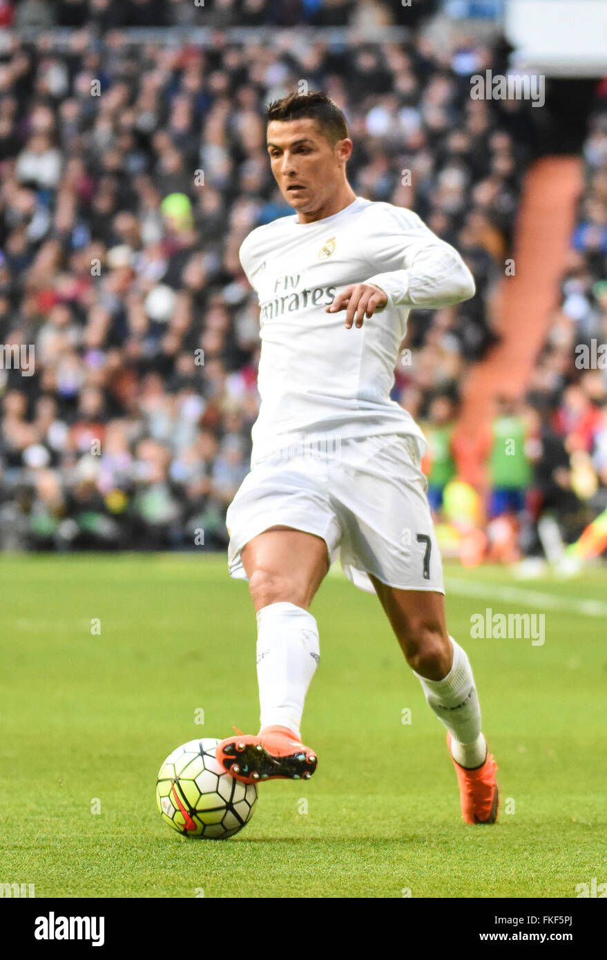 Il Real Madrid di Cristiano Ronaldo durante la Liga corrispondono a Santiago Bernabeu Stadium Foto Stock