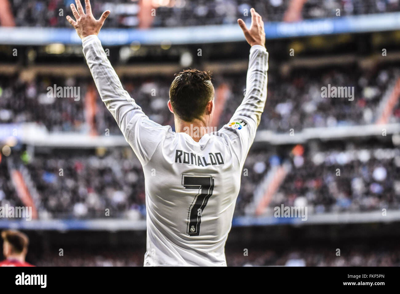 Il Real Madrid di Cristiano Ronaldo durante la Liga corrispondono a Santiago Bernabeu Stadium Foto Stock