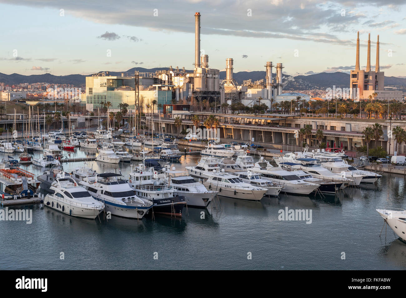 Port marina Sant Adria Besos Forum di Barcellona. Foto Stock
