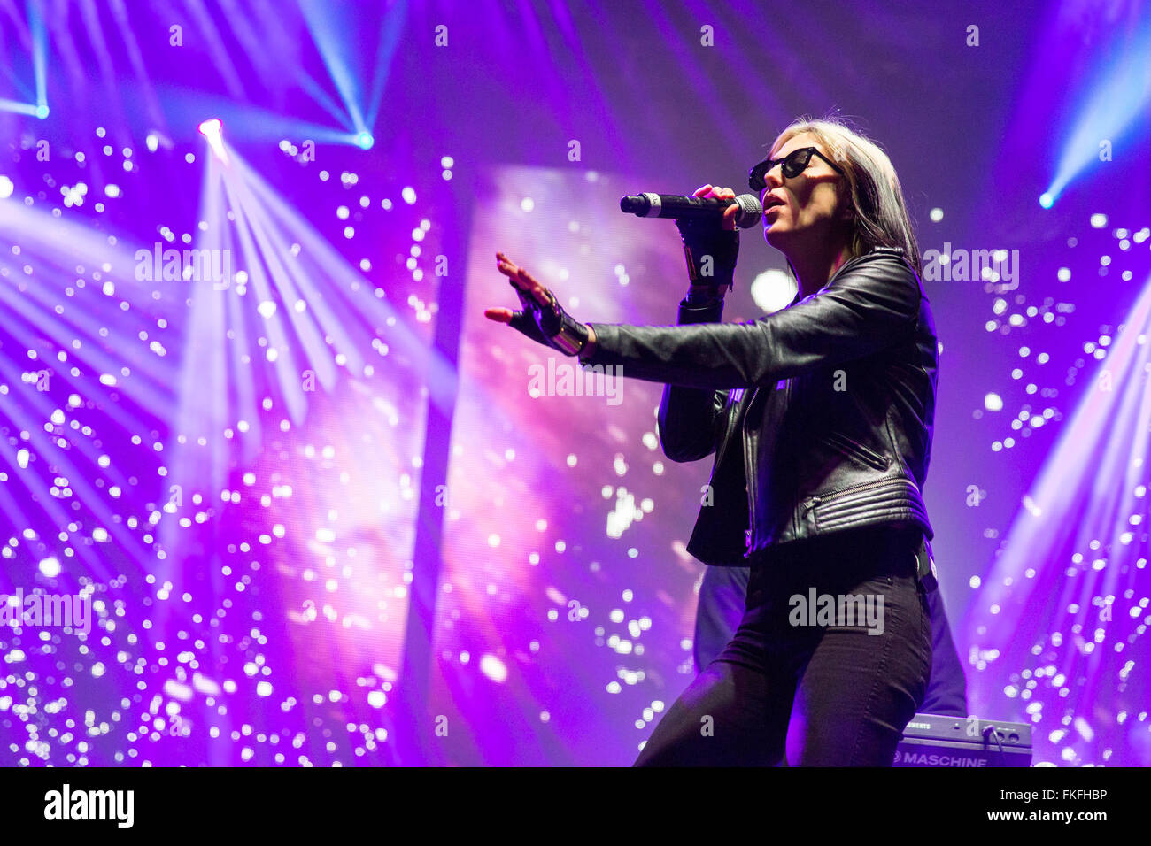 Okeechobee, Florida, Stati Uniti d'America. 6 Mar, 2016. Il cantante SARAH BARTHEL di Big G si esibisce dal vivo a Okeechobee Music Festival di Okeechobee, Florida © Daniel DeSlover/ZUMA filo/Alamy Live News Foto Stock