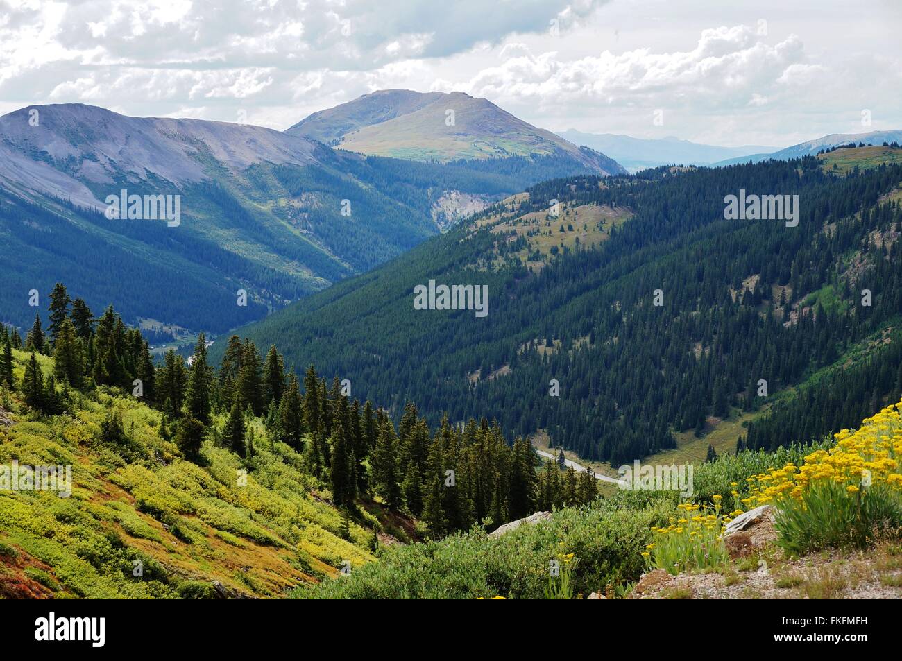 Vista dall indipendenza passa sul Continental Divide in Colorado, STATI UNITI D'AMERICA Foto Stock
