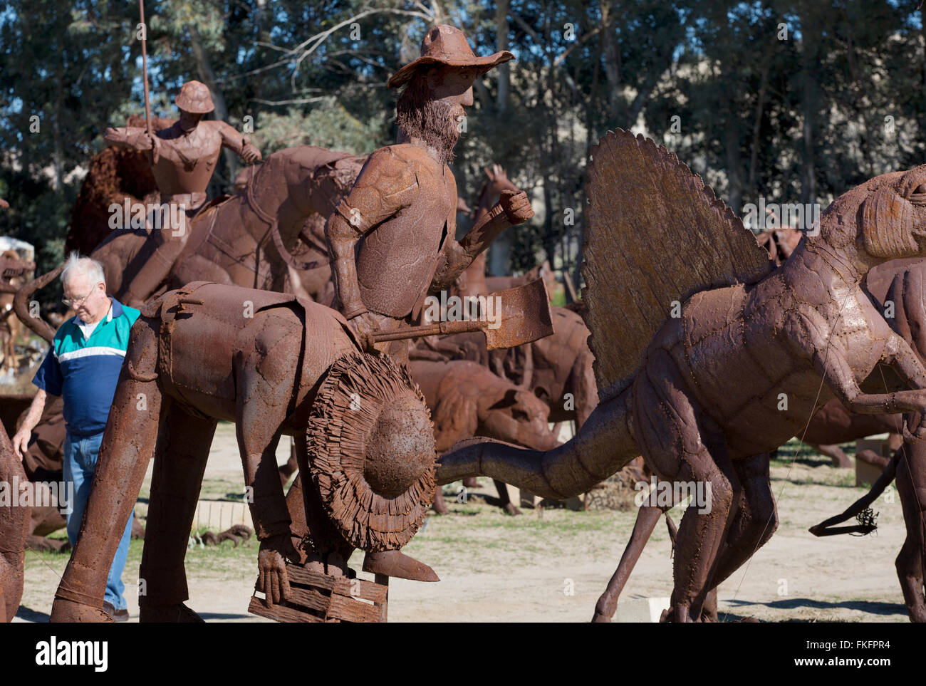 Sculture di metallo dall'artista Ricardo Breceda, Aguanga, CALIFORNIA, STATI UNITI D'AMERICA Foto Stock