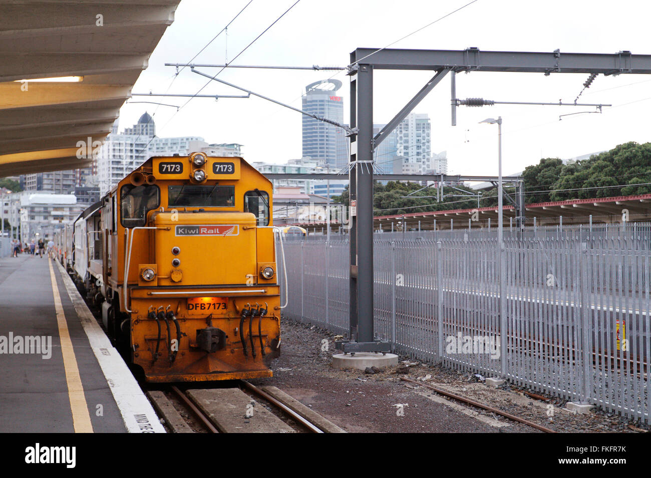 Northern Explorer con il treno alla stazione di filamento di Auckland, in Nuova Zelanda. Foto Stock