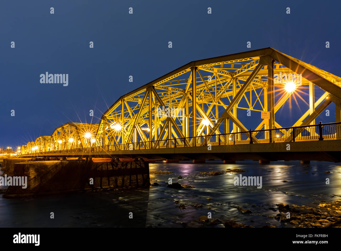 Abbassare Trenton Bridge all'alba. Foto Stock