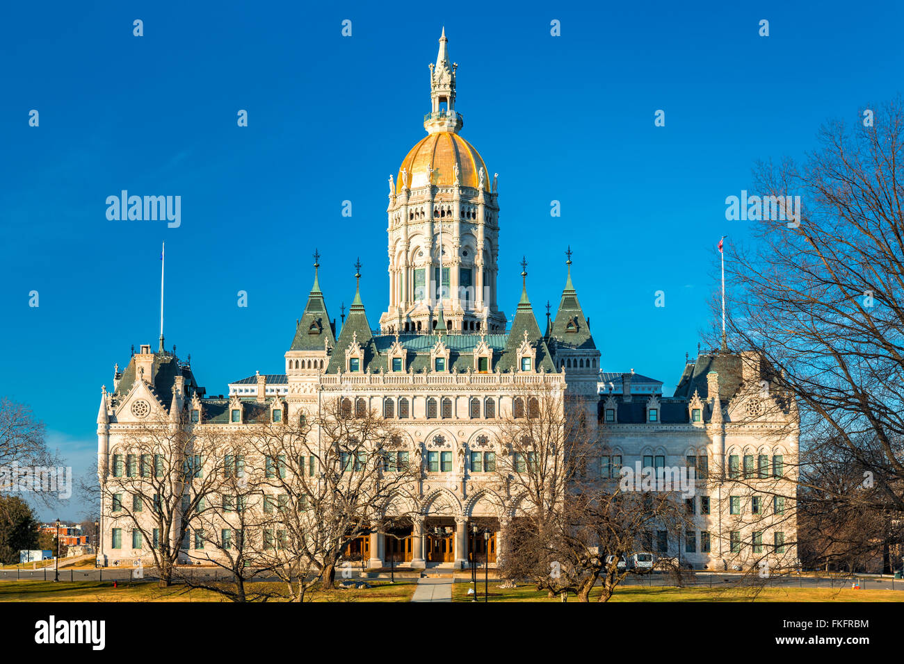 Connecticut State Capitol in un pomeriggio soleggiato. Foto Stock