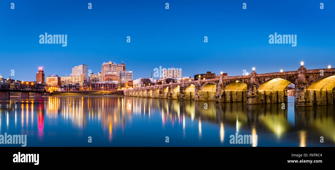 Harrisburg, Pennsylvania skyline panorama Foto Stock