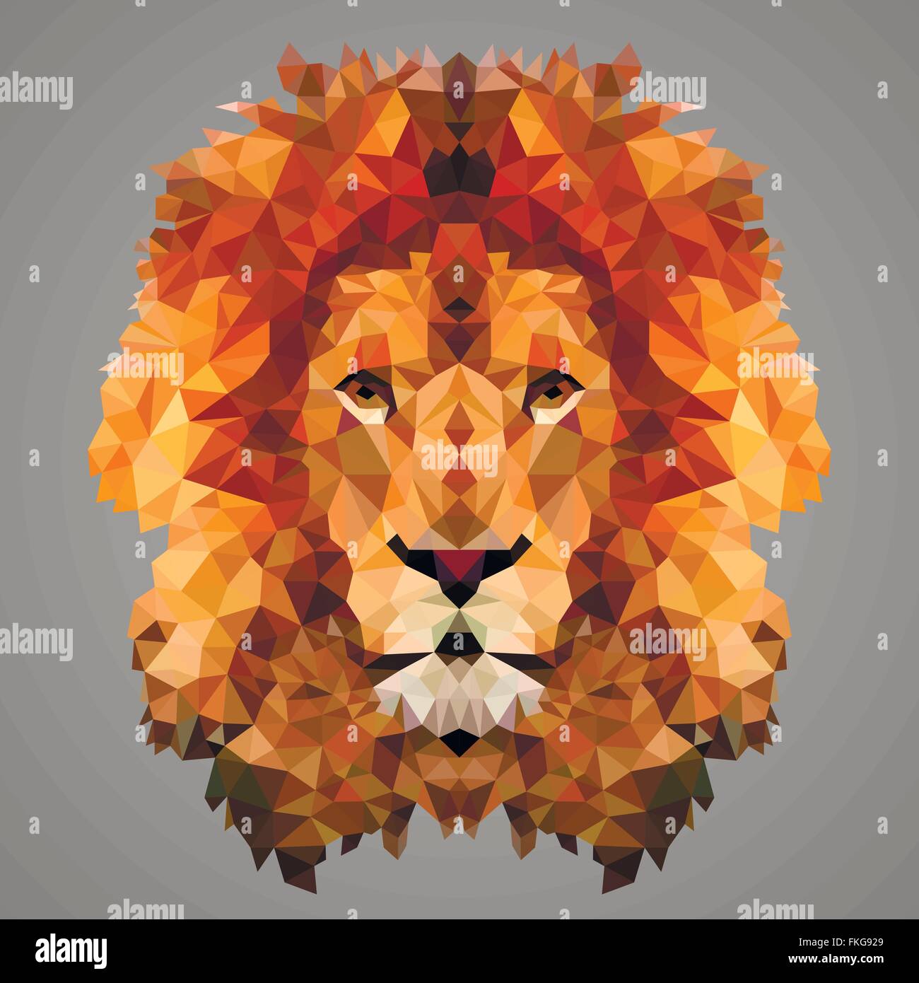 Lion bassa poli ritratto Illustrazione Vettoriale