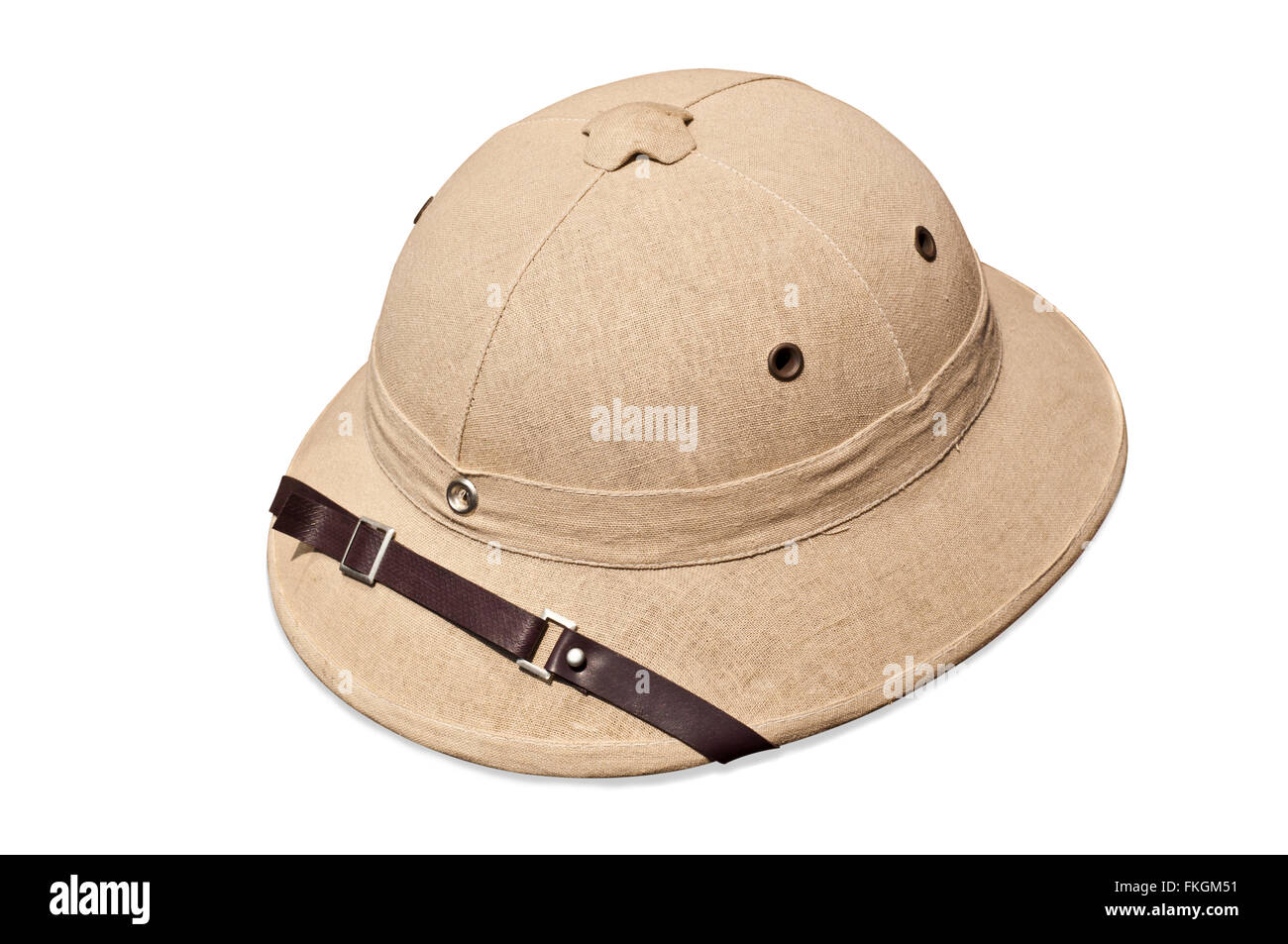 Safari cappello isolato su sfondo bianco. Foto Stock