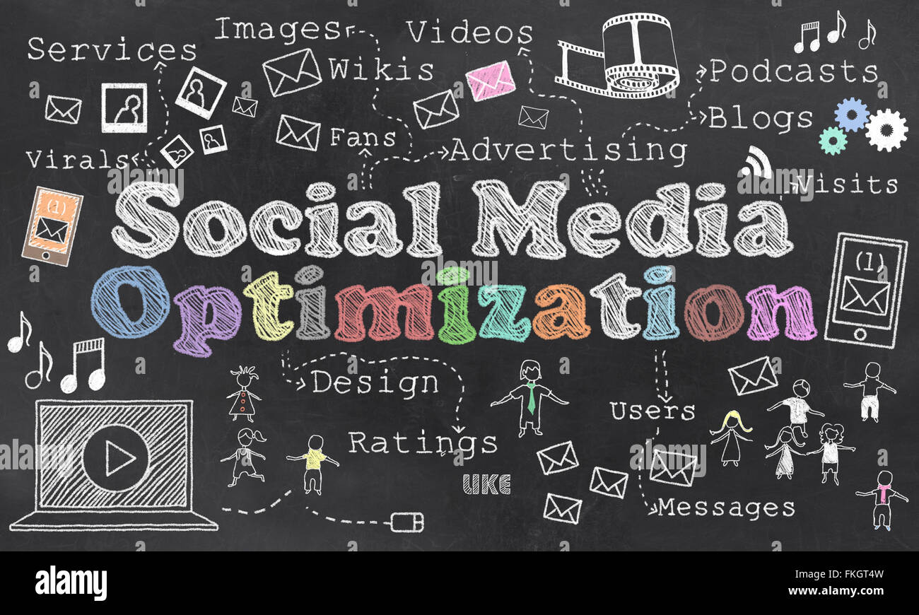 Social Media Optimization Foto Stock