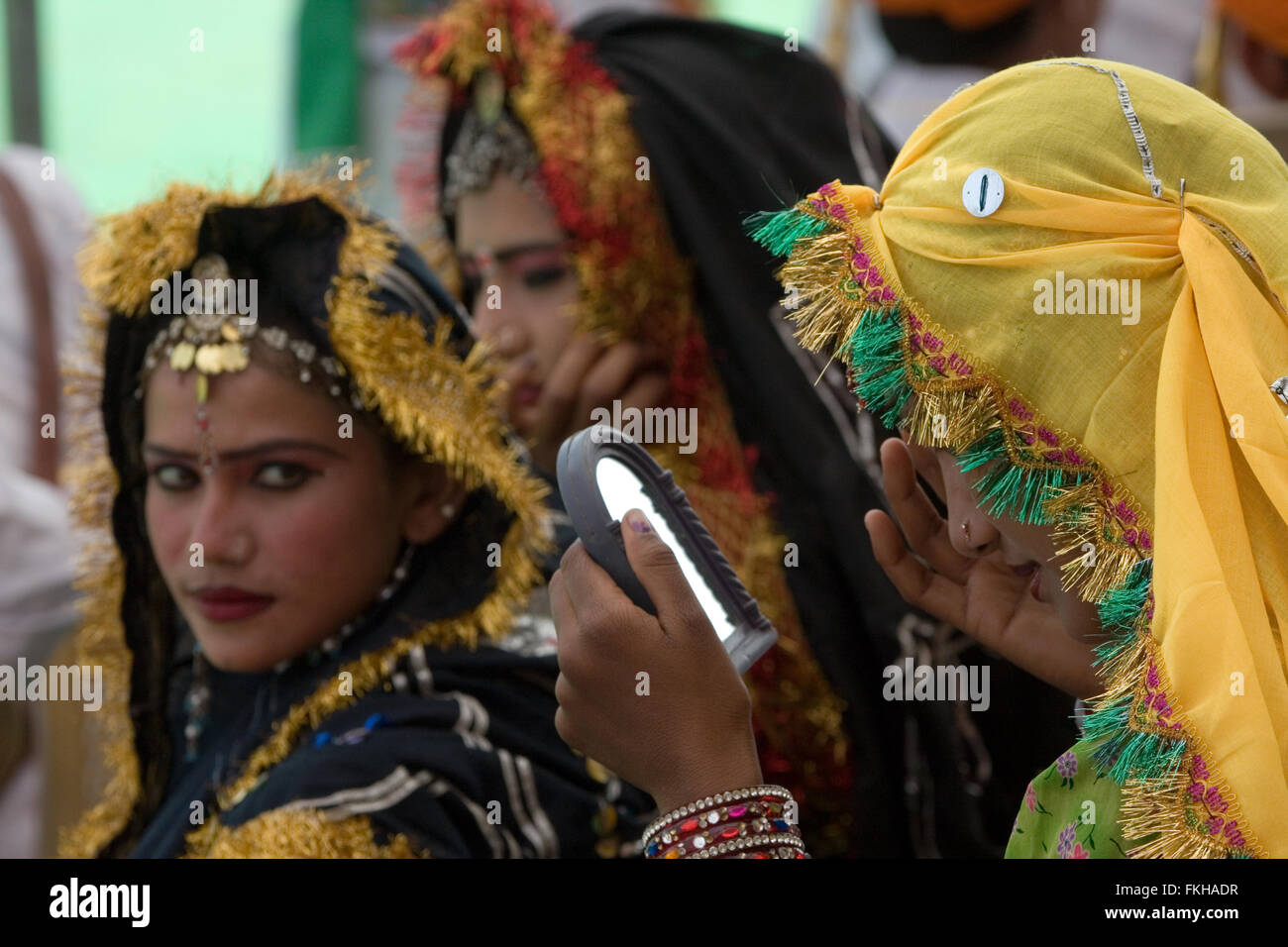 Durante il festival di elefante durante holi,celebrazione indù in Jaipur Rajasthan,l'India,l'Asia. Foto Stock