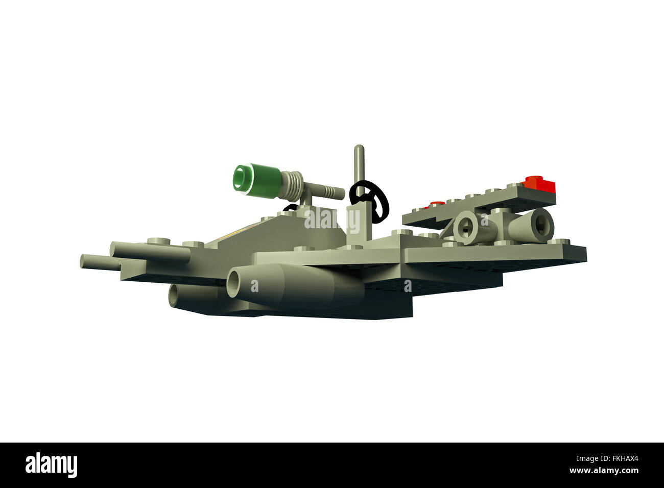 Giocattolo spaziale realizzato con mattoni di plastica Foto Stock