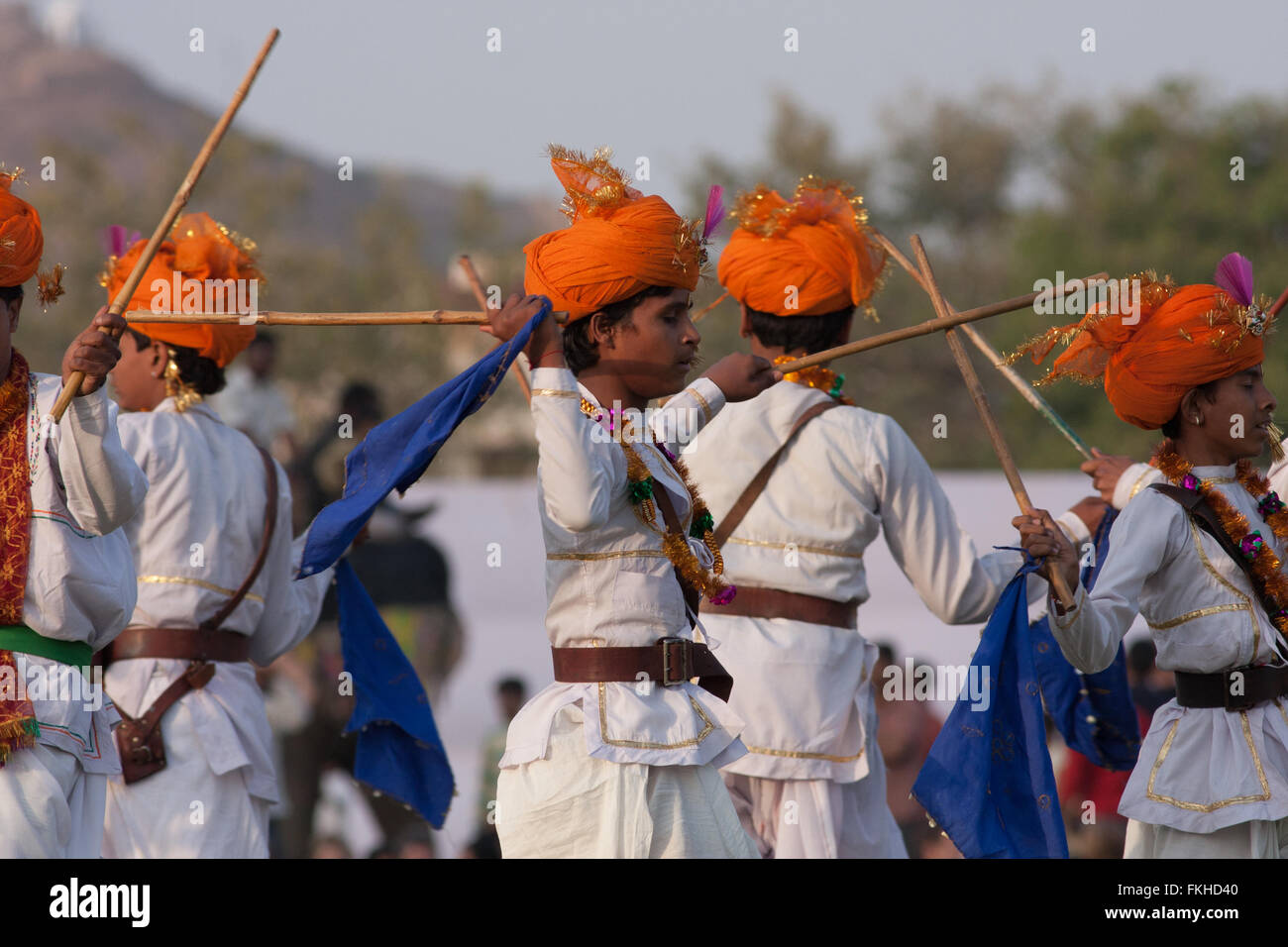 Durante il festival di elefante durante holi,celebrazione indù in Jaipur Rajasthan,l'India,l'Asia. Foto Stock