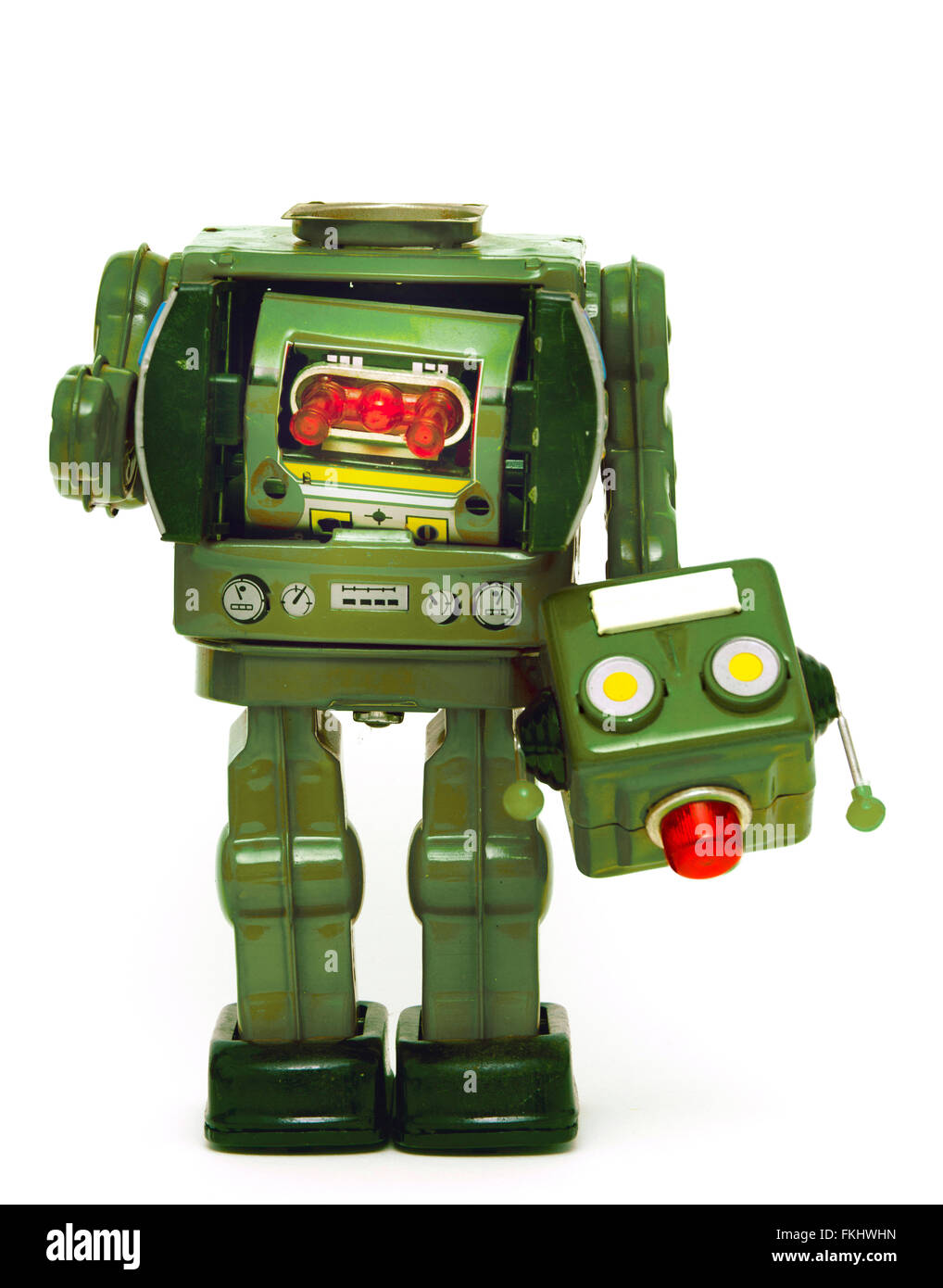 Verde robot retrò ha perso la sua testa Foto Stock