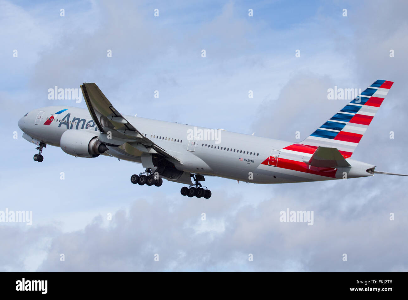 American Airlines aeromobili Boeing 777 Piano a getto Foto Stock