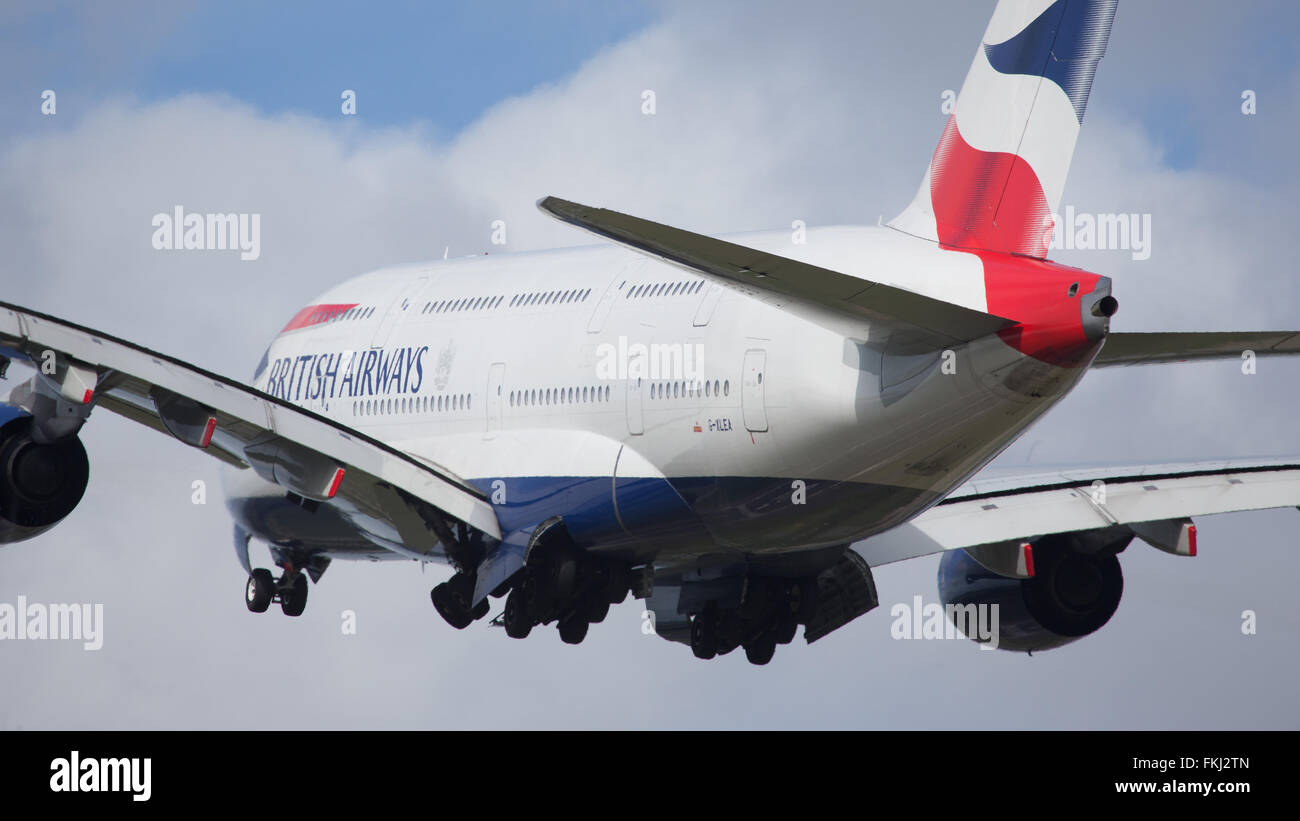 British Airways Airbus A380 Superjumbo London Heathrow Foto Stock