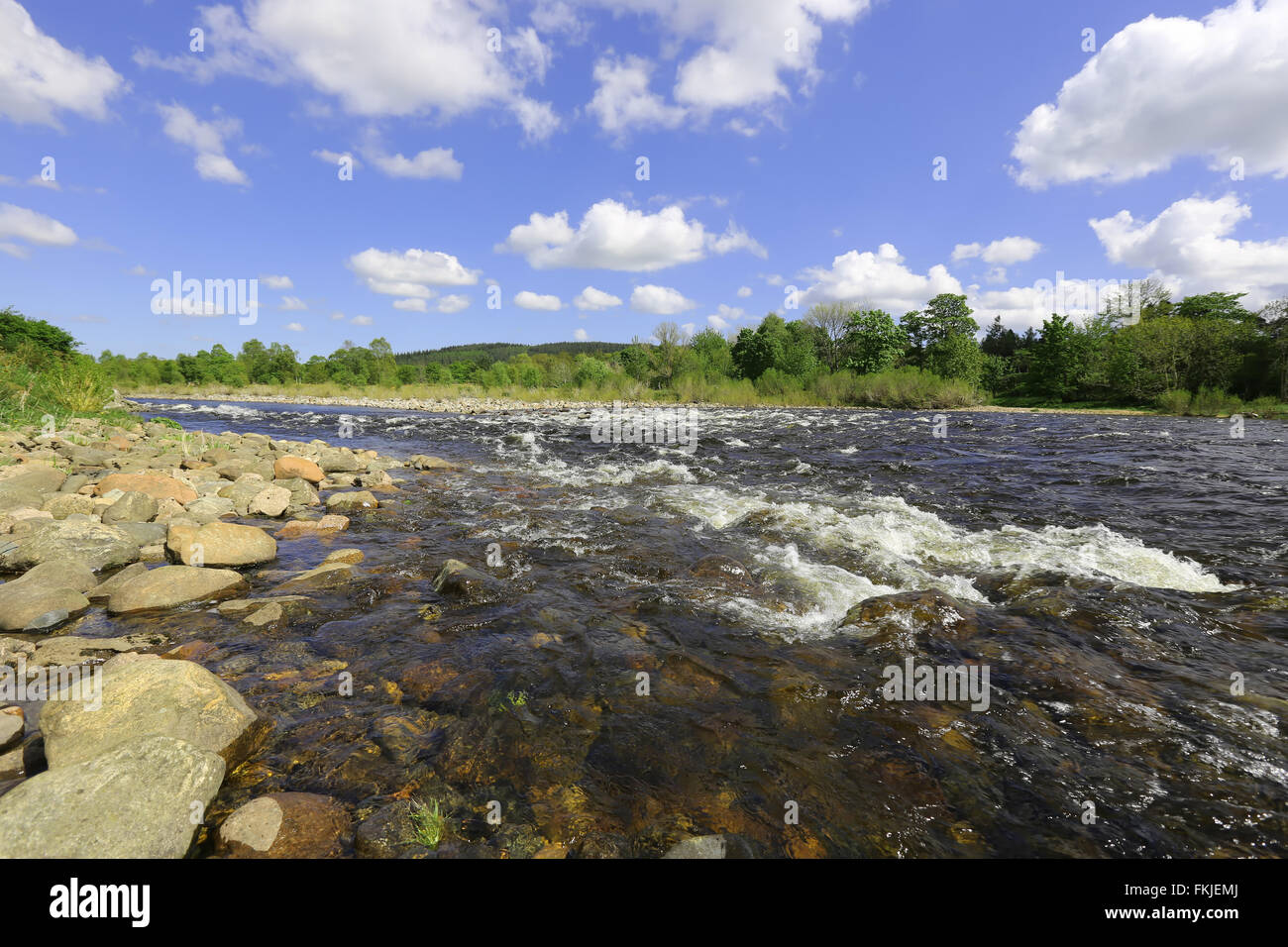 Il fiume Dee in Aberdeenshire, Scotland, Regno Unito Foto Stock