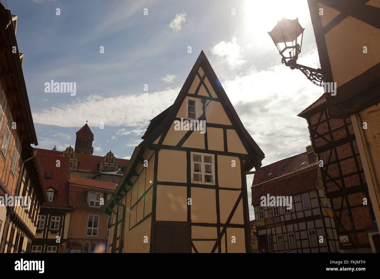 Il centro storico di Quedlinburg, Sito Patrimonio Mondiale dell'UNESCO, foto: 2012, 18 maggio. Foto Stock