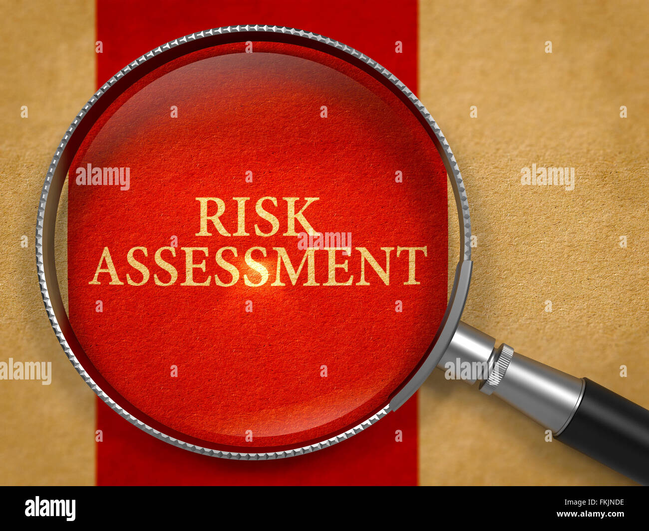 La valutazione del rischio attraverso la lente di ingrandimento. Foto Stock
