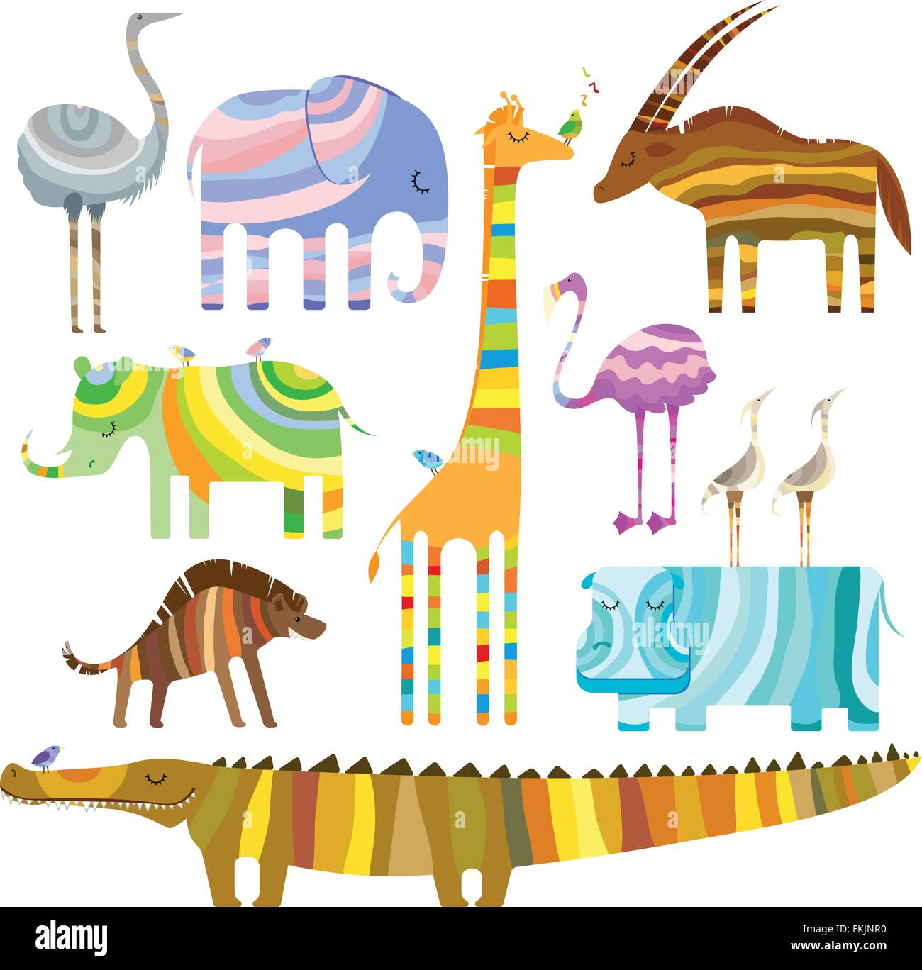 Animali africani Illustrazione Vettoriale