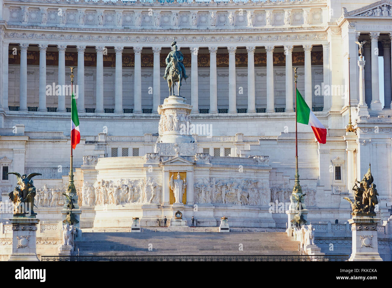 Statua equestre di Vittorio Emanuele, Vittorio Emanuele II Monumento Piazza Venezia Roma Lazio Italia Europa Foto Stock