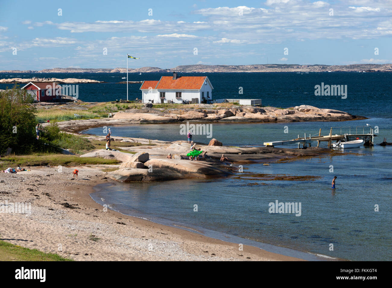 Ramsvik beach, Hunnebostrstrand, Bohuslän, sulla costa sud-ovest della Svezia, Svezia, Scandinavia, Europa Foto Stock