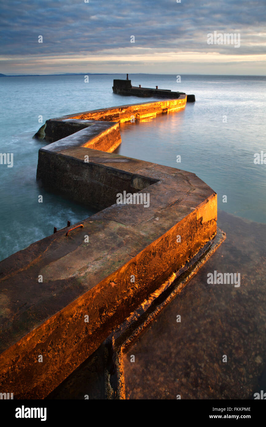 A Zig Zag frangiflutti al tramonto St Monans East Neuk di Fife Scozia Scotland Foto Stock