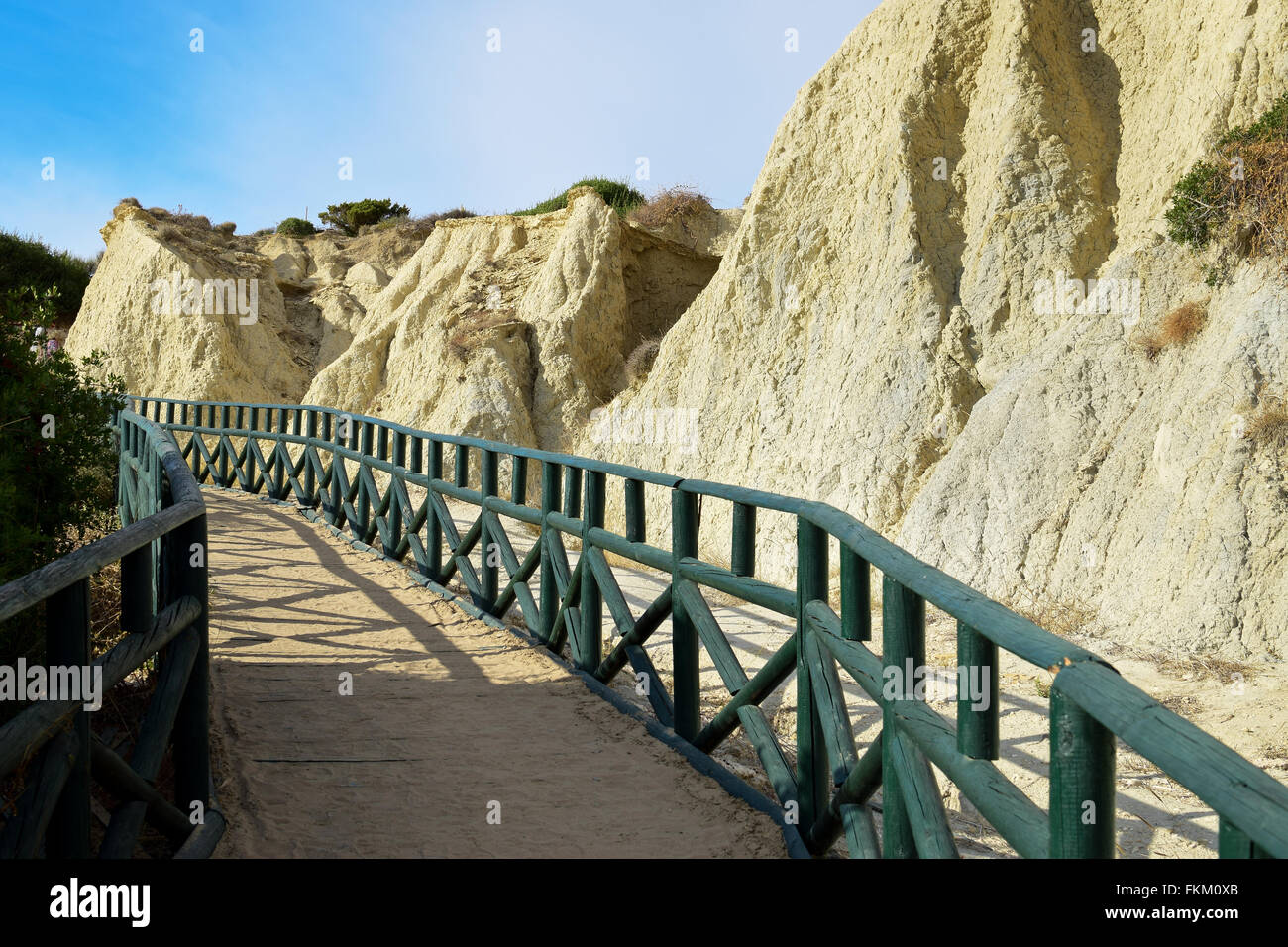 Spiaggia Di Gerakas Con Ponte Di Legno Zante Grecia Foto