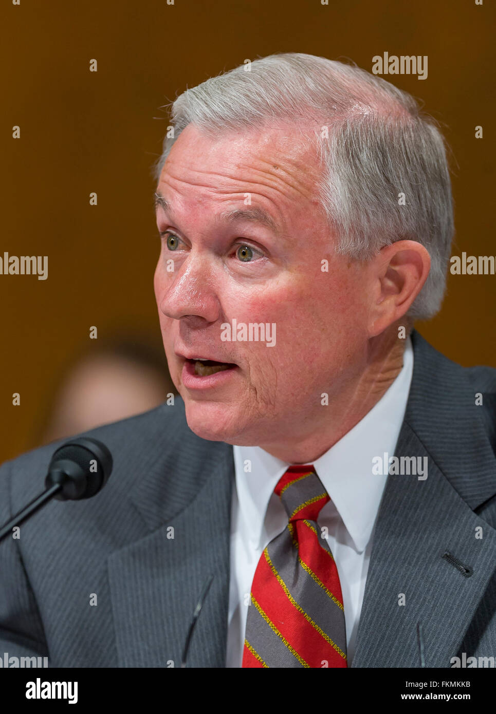 WASHINGTON, DC, Stati Uniti d'America - U. S. Senatore Jeff sessioni (R-al) durante le audizioni di conferma per gli Stati Uniti La Corte suprema il giudice designato Joh Foto Stock