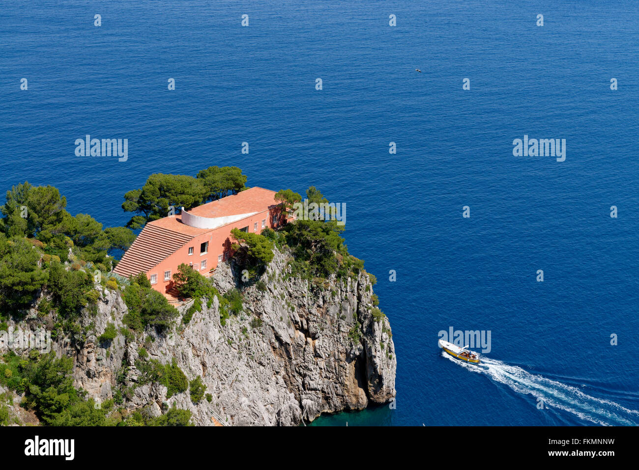 Villa Malaparte, Punta Massullo, Capri e il golfo di Napoli, campania, Italy Foto Stock