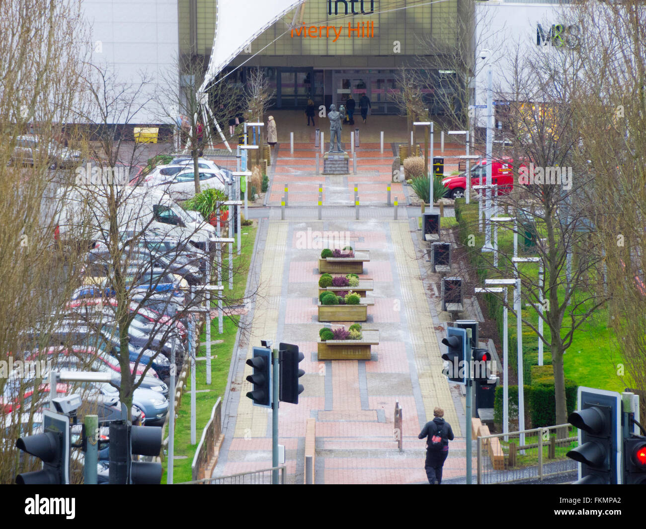 Ingresso alla Merry Hill Shopping Centre, Brierley Hill, Dudley, West Midlands, England, Regno Unito Foto Stock