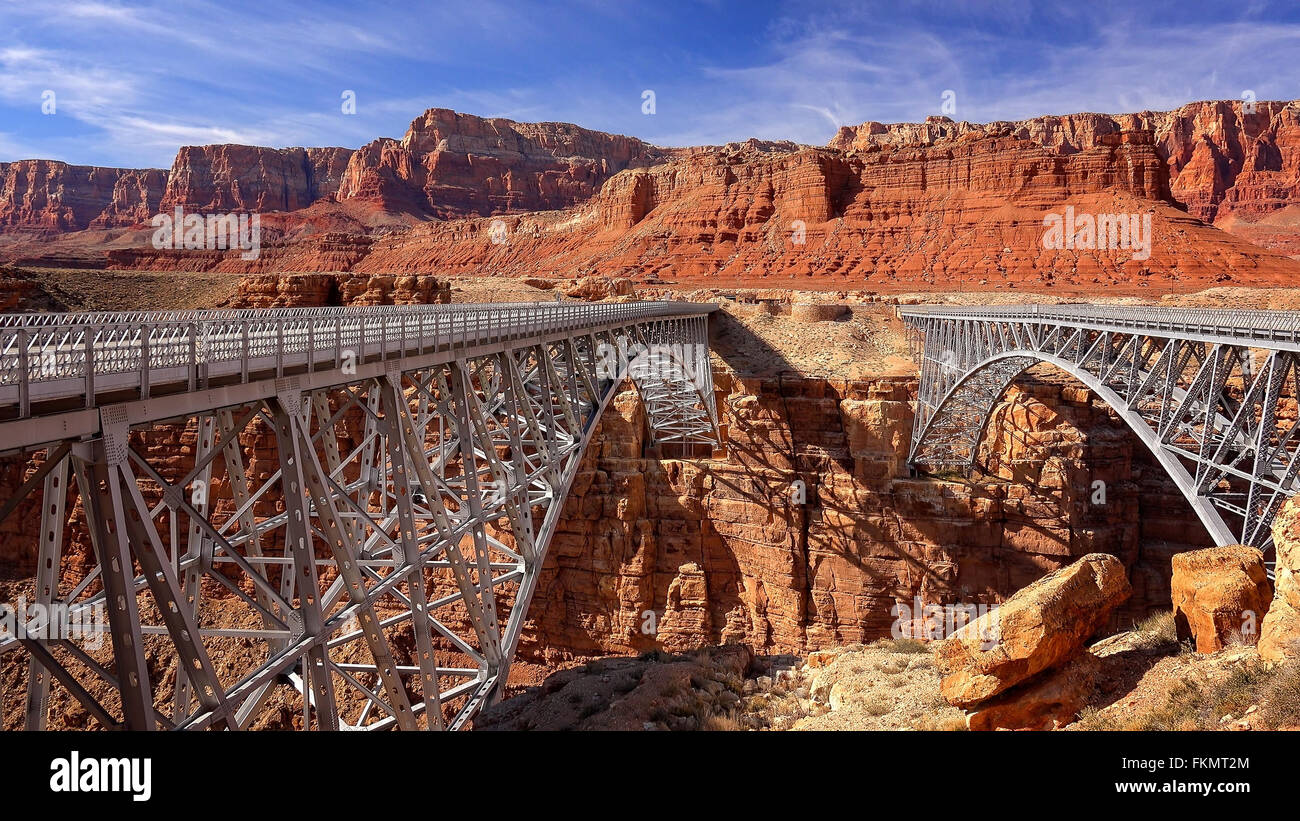 Navajo Bridge in Marble Canyon è vicino alla città di pagina, Arizona Foto Stock