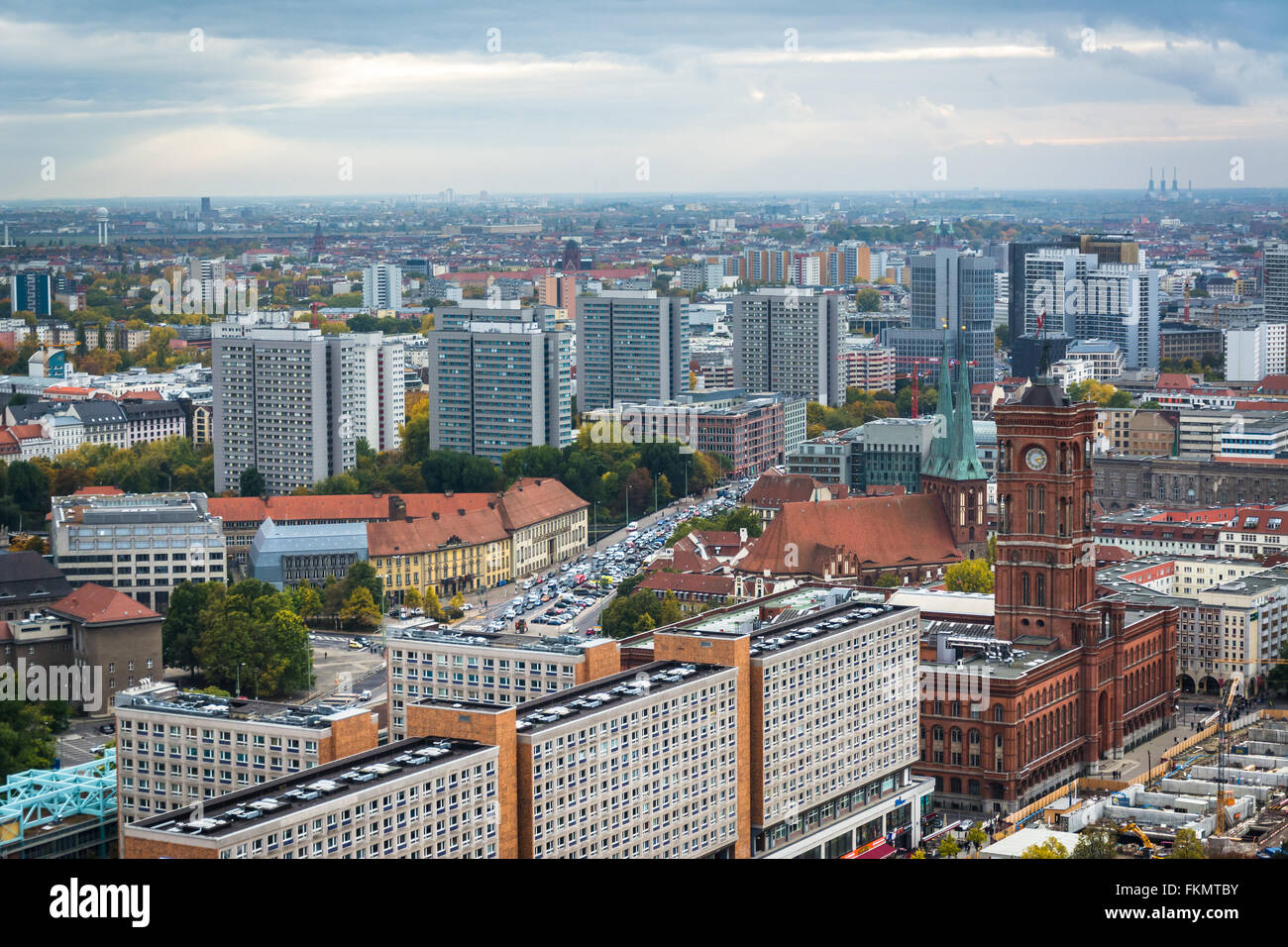 Vista degli edifici nel quartiere Mitte di Berlino, Germania. Foto Stock