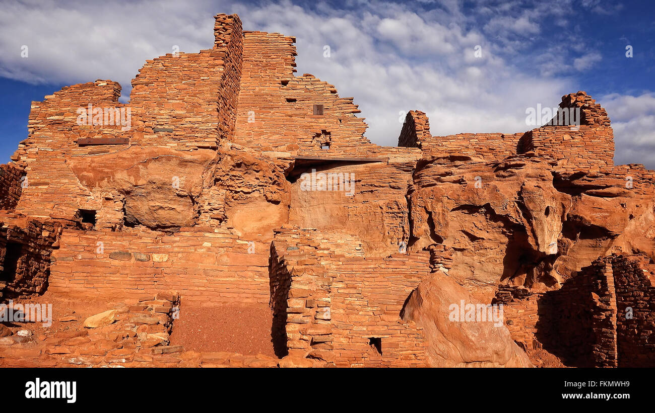 Antica native american rovine di Wupatki National Monument in Arizona Foto Stock