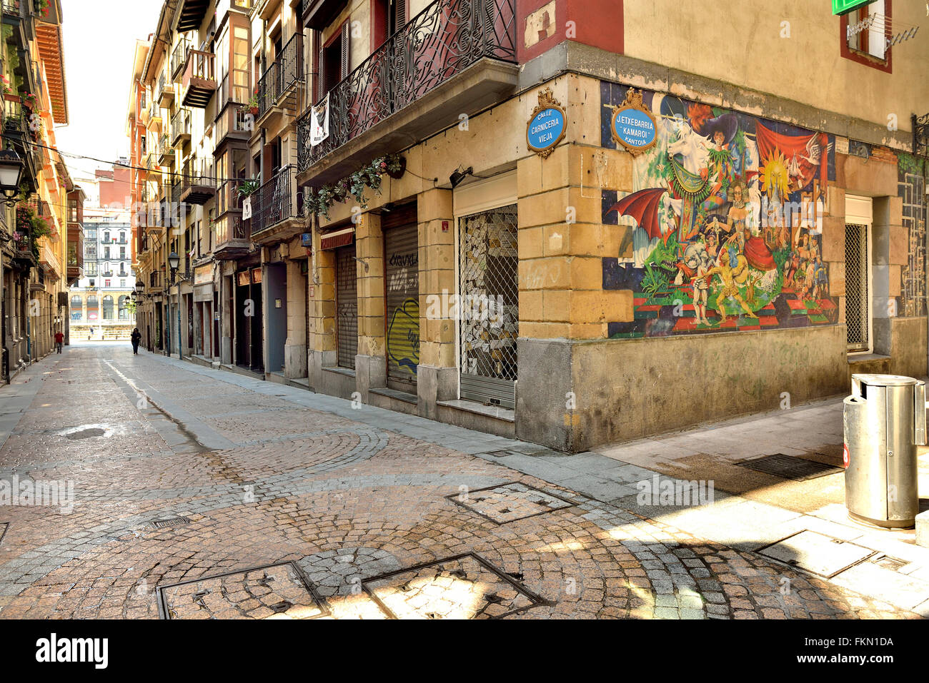 Il vecchio quartiere di Bilbao Biscay, Paese Basco, Euskadi, Spagna, Europa Foto Stock