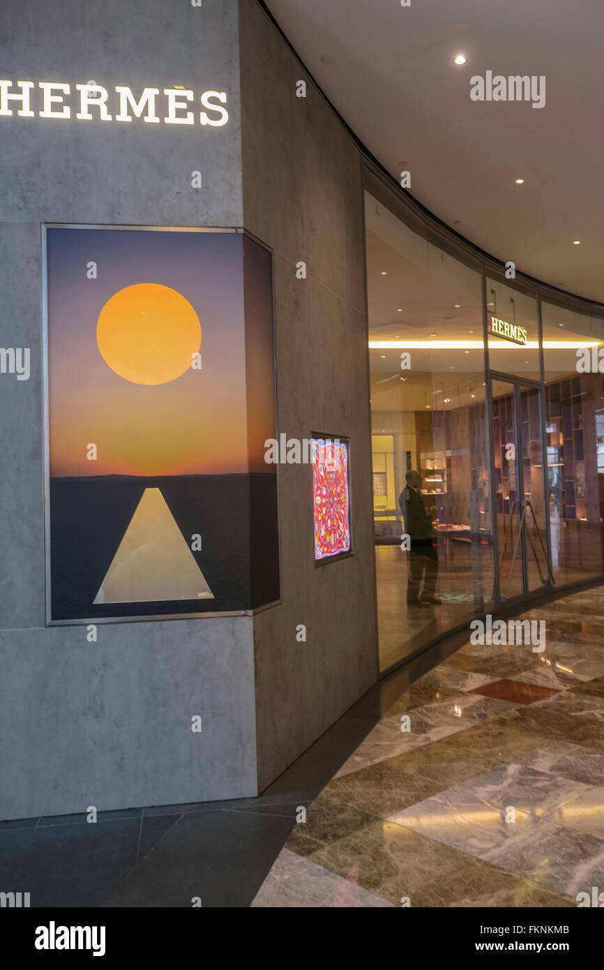 Hermes Store, luogo di Brookfield nel Battery Park City, NYC, STATI UNITI D'AMERICA Foto Stock
