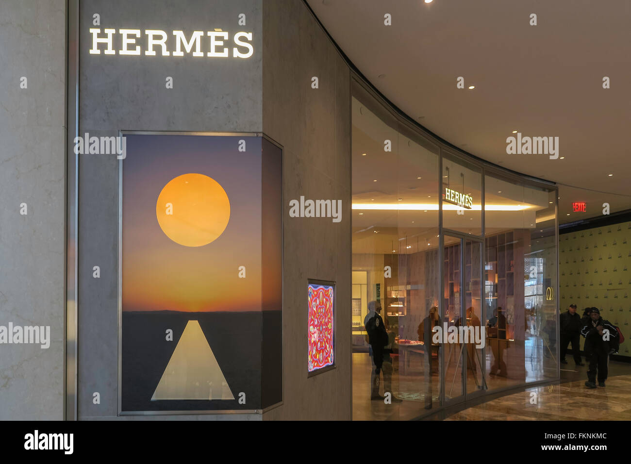 Hermes Store, luogo di Brookfield nel Battery Park City, NYC, STATI UNITI D'AMERICA Foto Stock